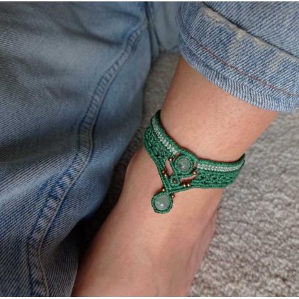 Bracelet de Cheville Macramé - Pierre Fine - Bijoux - Fait main/ Handmade