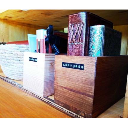 Boite de rangement en pin massif clair 30 x 10 x 9cm