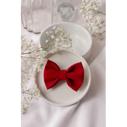 Noeud à clipser en crepe rouge