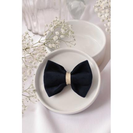 Noeud à clipser en velours bleu