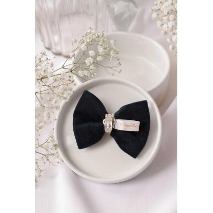 Noeud à clipser en velours bleu