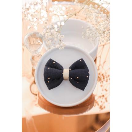 Noeud à clipser en double gaze bleu