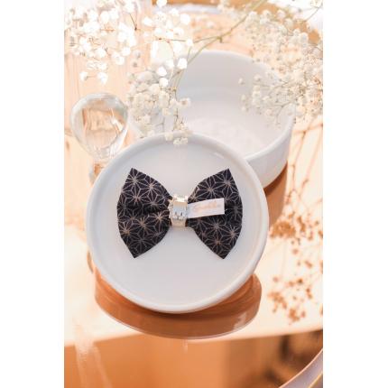 Noeud à clipser imprimé asanoha bleu