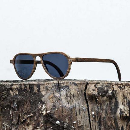 Lunettes de soleil en bois Made in France LAX Noyer
