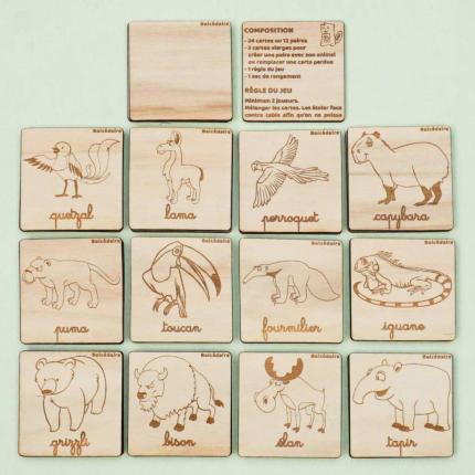 Mémory Animaux des Amériques- Ecriture Cursive- 26 cartes