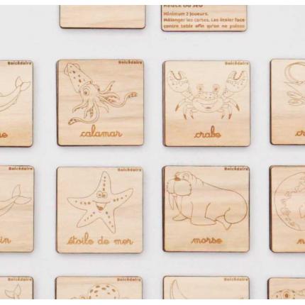 Mémory Mer- Ecriture cursive- 26 cartes