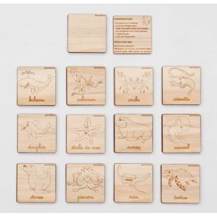 Mémory Mer- Ecriture cursive- 26 cartes