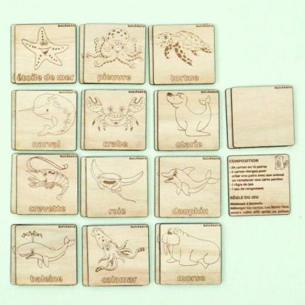 Mémory Mer- Ecriture Script- 26 cartes