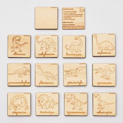 Mémory dinosaures- Ecriture cursive- 26 cartes