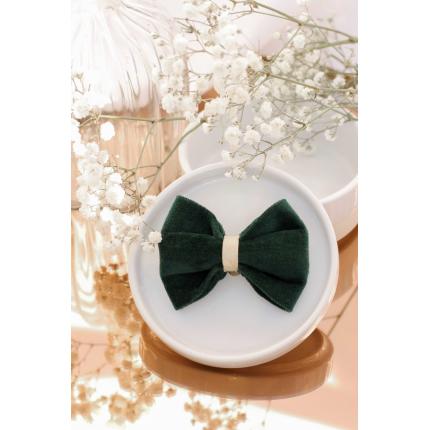 Noeud à clipser en velours vert foncé