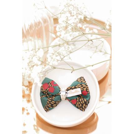 Noeud à clipser doré, noir, rouge et vert