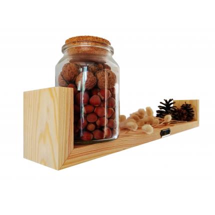 Etagère murale en forme de U - pin massif