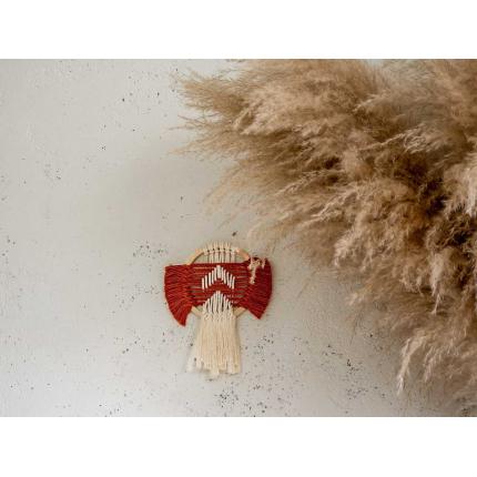 Tissage croisé "écru + orange"