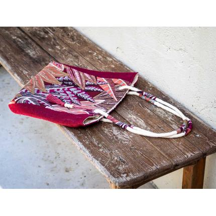 Sac en coton imprimé et toile de jute