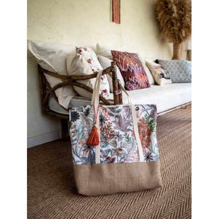 Grand sac cabas imprimé "végétal"