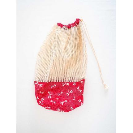 Sac à vrac imprimé "libellule" rouge