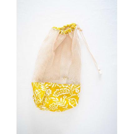 Sac à vrac imprimé "feuilles" jaune