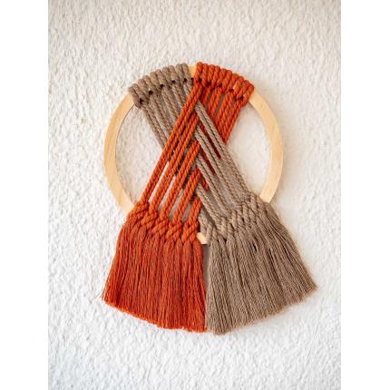    Tissage croisé "taupe + orange"