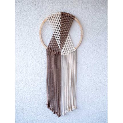 Tissage croisé "taupe + écru"