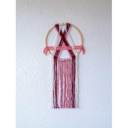 Tissage croisé "framboise, rose et blanc"