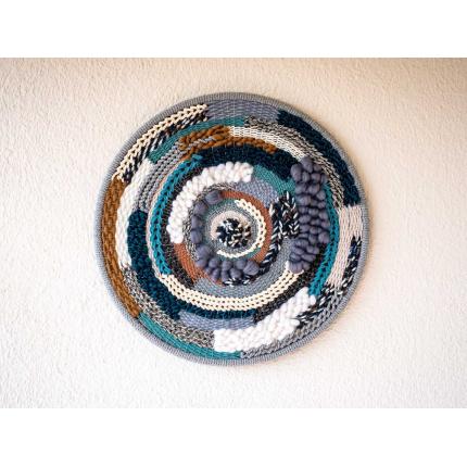 Grand tissage rond "bleu"
