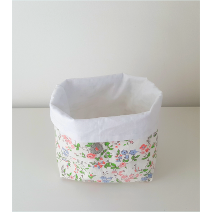 Panier de rangement réversible fleuri