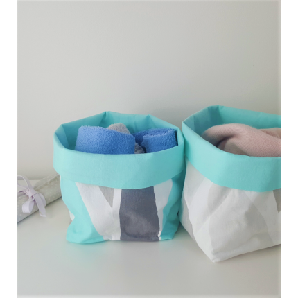 Panier de rangement réversible bleu