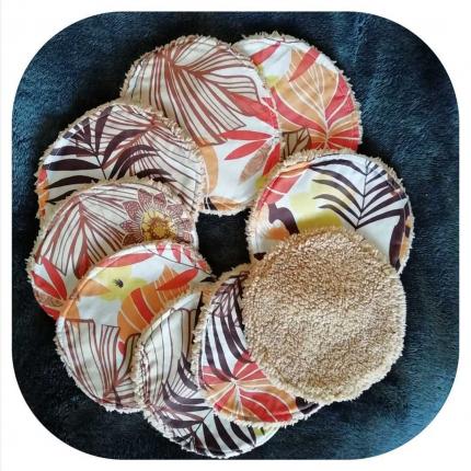 Lingettes débarbouillettes, feuilles de palmier, marrons 