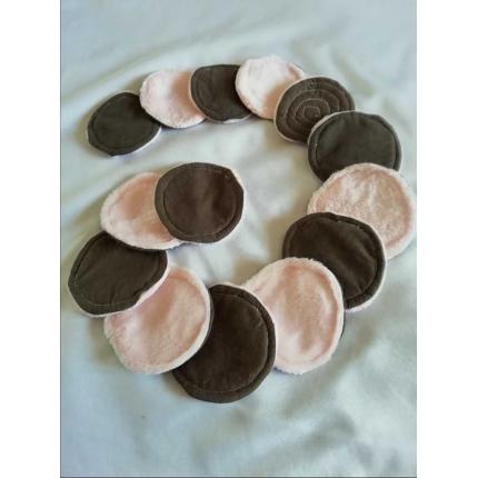 Lingettes démaquillantes 7 cm, roses et marrons