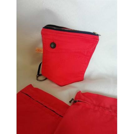 Porte monnaie corail et ses 2 pochettes assorties 