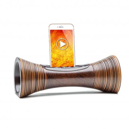 MANGOBEAT - Enceinte en bois pour téléphone - Amplificateur de son pour smartphone - Support iPhone