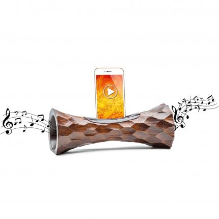 MANGOBEAT - Amplificateur de son iPhone - Support en bois pour téléphone - station d'accueil en bois pour smartphone - enceinte passive sans fil écologique 