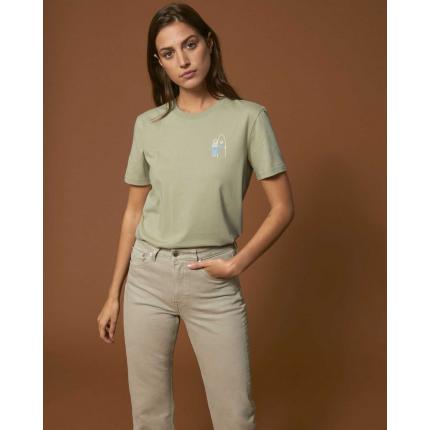 T-shirt sage mixte - Brodé "Surfeuse"