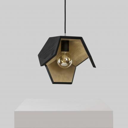 Suspension en bois brûlé - or