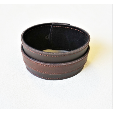 Bracelet cuir marron pour poignet moyen à large
