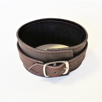 Bracelet cuir marron pour poignet moyen à large