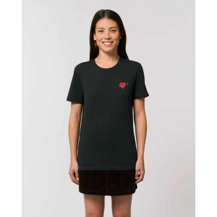 T-shirt noir mixte - Brodé "Travel lover"