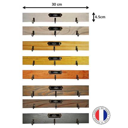 Porte clés mural vintage teinte gold 3 crochets