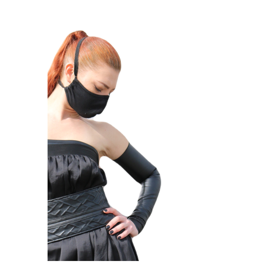 Manchons noir jersey viscose ou jersey enduit