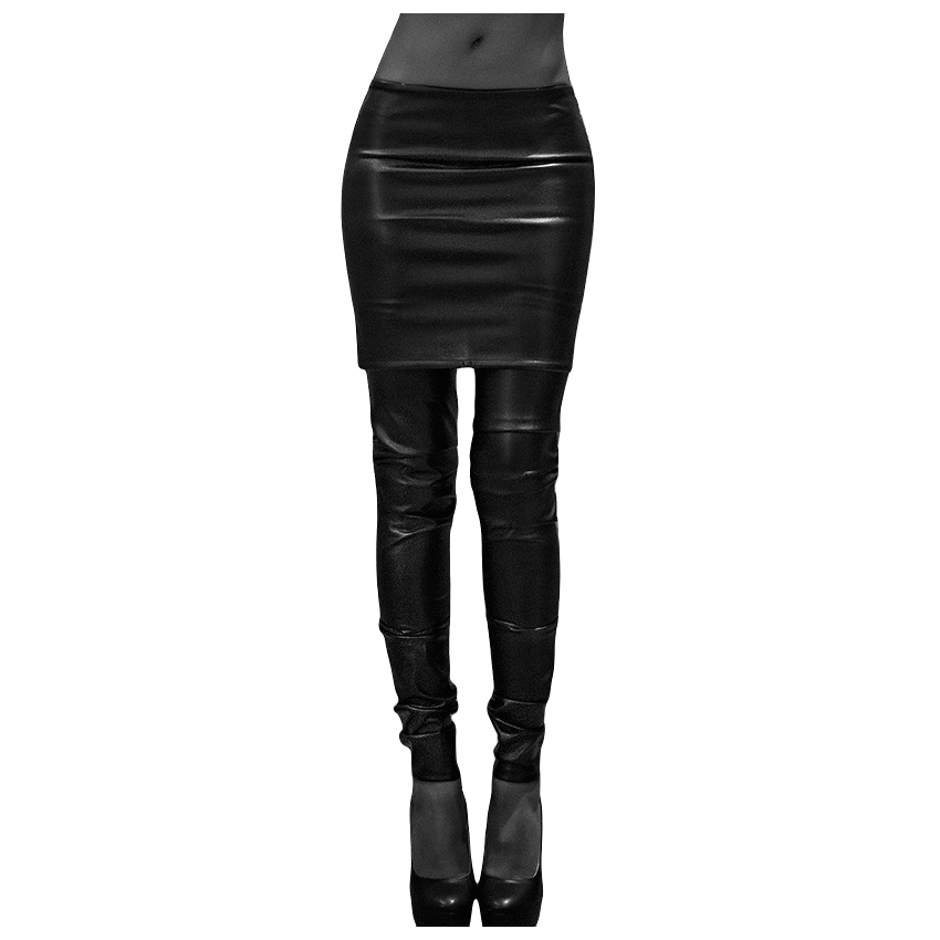 Jambières noires - jersey viscose ou jersey enduit