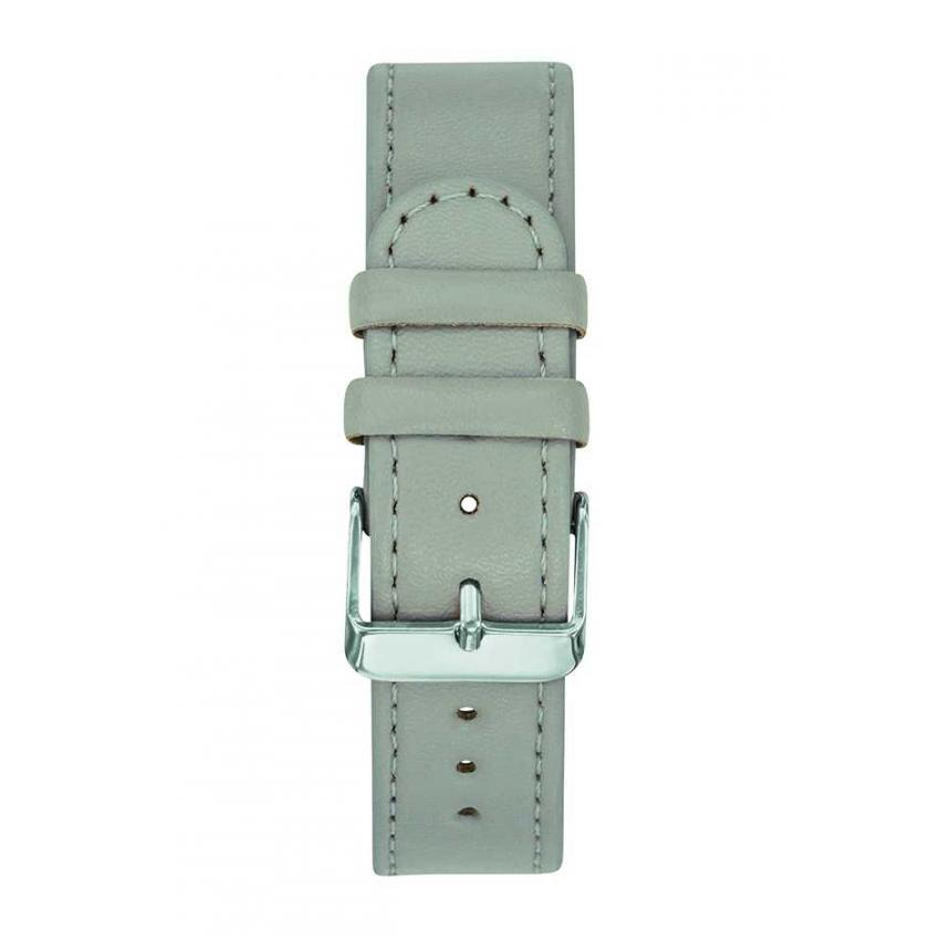 Bracelet façon cuir gris boucle chromée