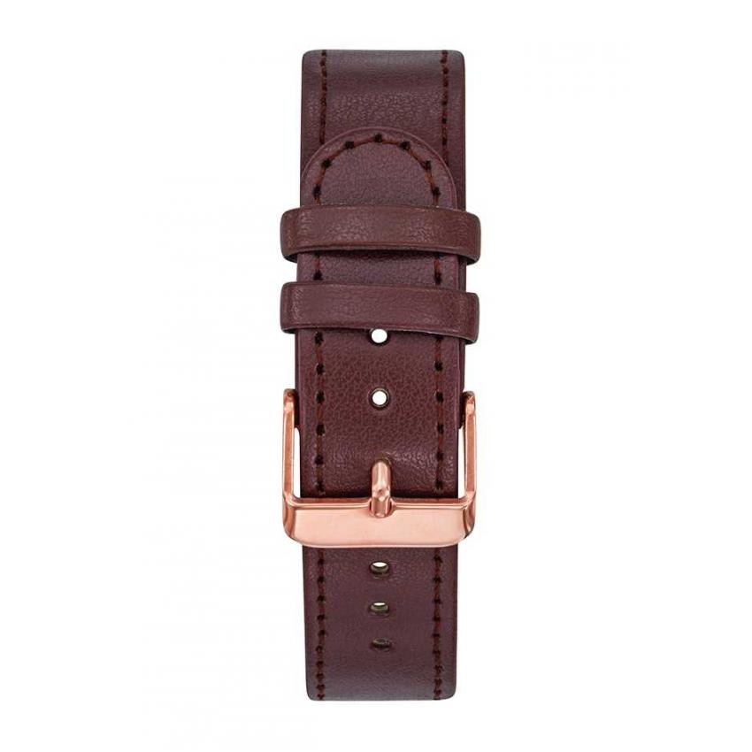 Bracelet façon cuir marron boucle dorée rose