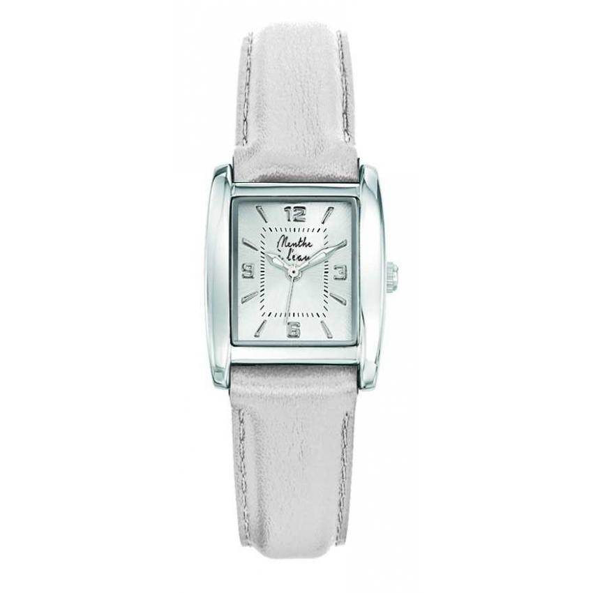 La Rectangle cuir argenté