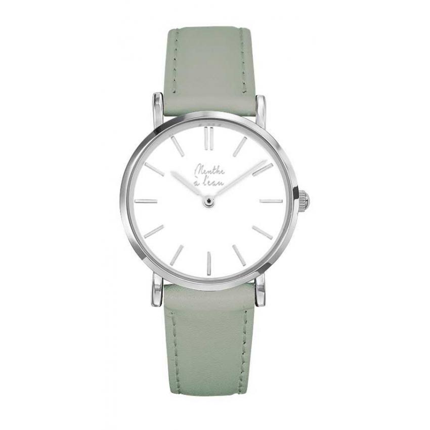 La Véritable cuir vert d'eau fond blanc chromée