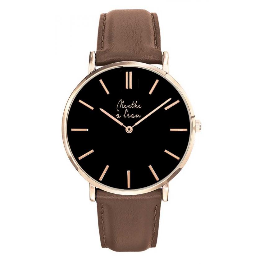 La Véritable cuir marron fond noir