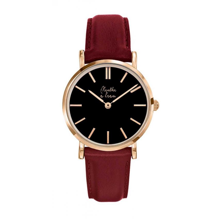 La Véritable cuir bordeaux fond noir