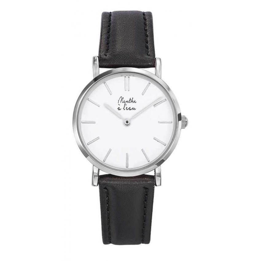 La Véritable cuir noir fond blanc F chromée