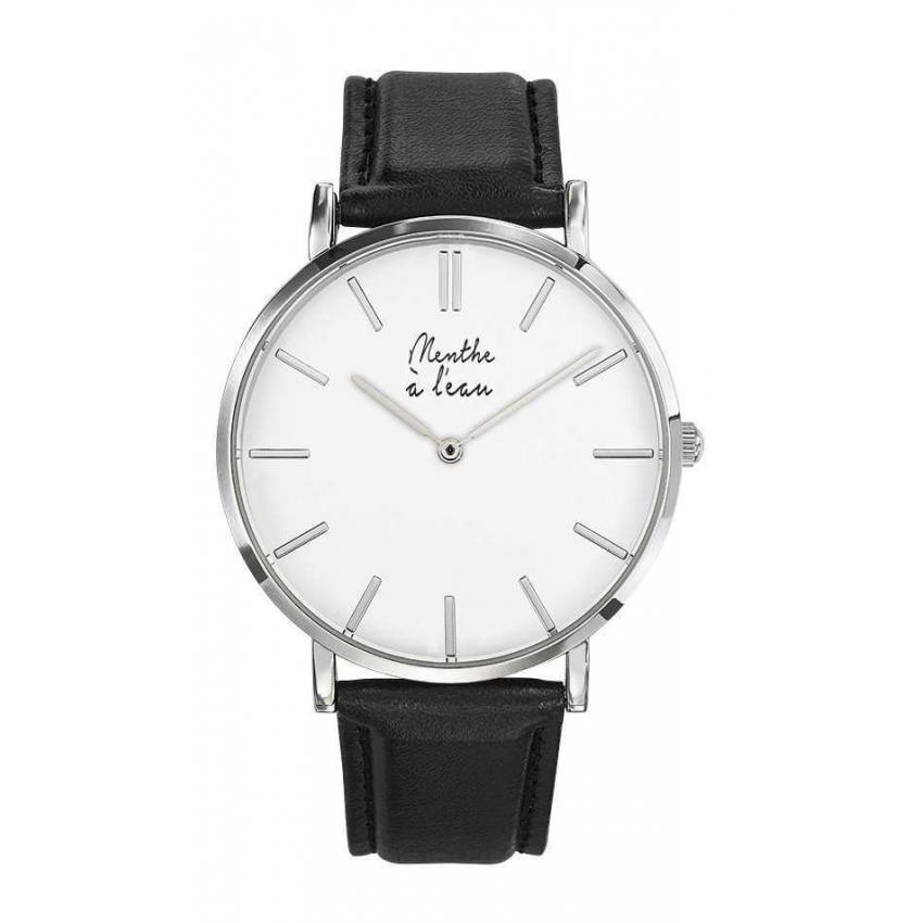 La Véritable cuir noir fond blanc H chromée