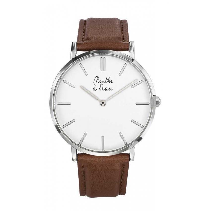 La Véritable cuir camel fond blanc H chromée