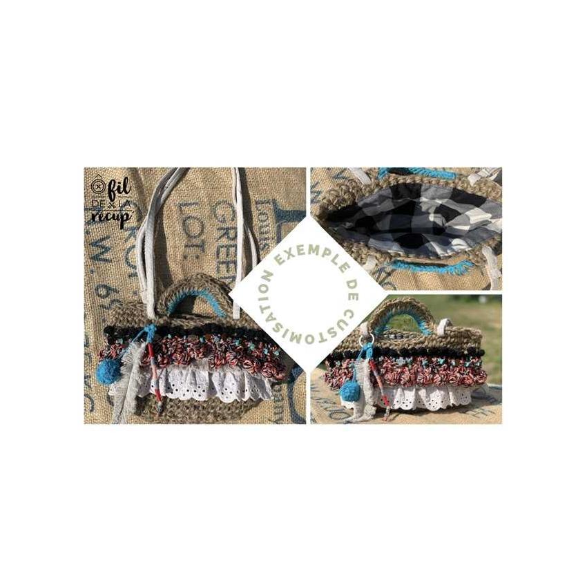 PALERME - Sac panier à customiser (ou pas) au crochet ficelle de jute